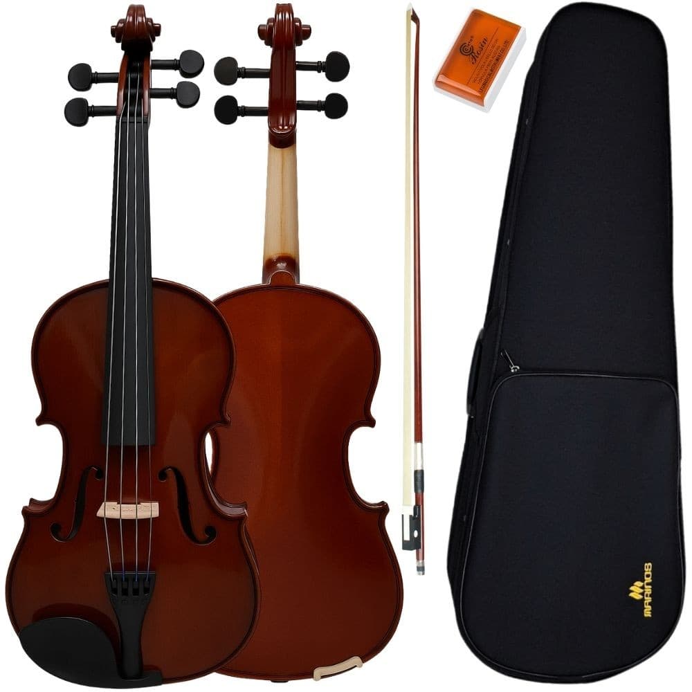 Viola de Arco MARINOS Regulado Luthier 4/4 Tamanho 42 em Madeira Maciça com Arco de Crina e Estojo Térmico Luxo