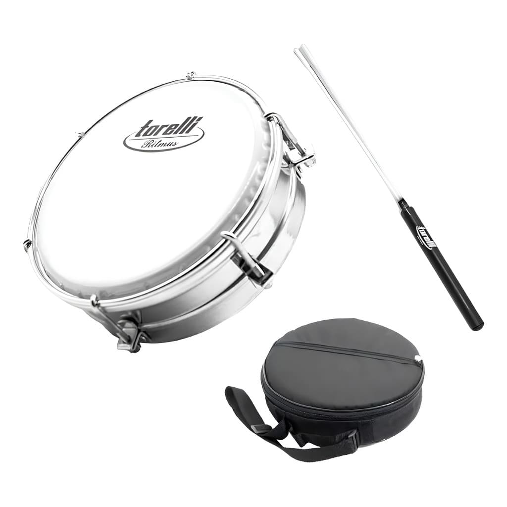 Kit Tamborim De Alumínio 60mm Bag E Baqueta Torelli Rt107