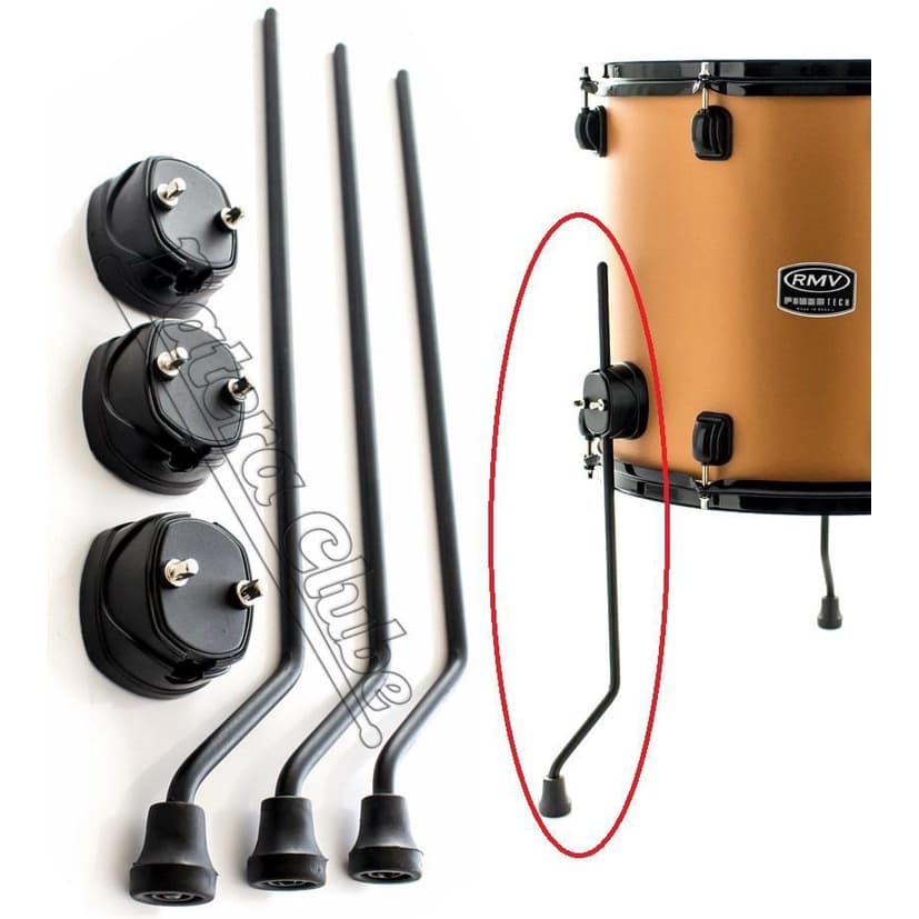 Pés de Surdo e Canecas RMV PAC11 Kit com 3 Pés de Surdo e 3 Canecas