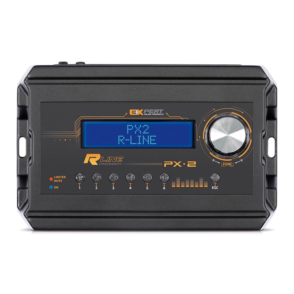 Processador de áudio automotivo Expert PX-2 R, 6 canais, digital, crossover, equalizador, delay, phase limiter, preto