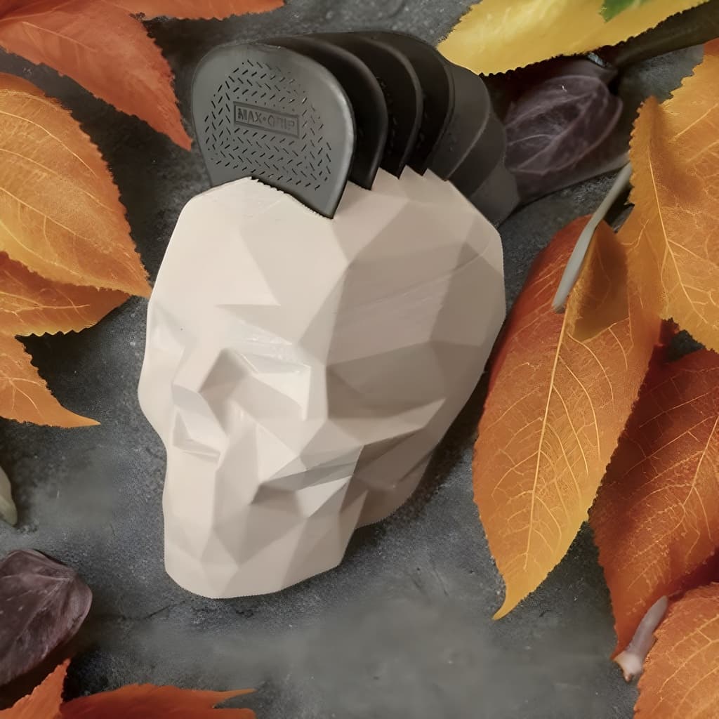 Porta Palhetas De Mesa Decorativo Caveira 3d - 7 espaços para Palhetas Porta Palhetas, Suporte ParaPalhetas, CaveiraMoha