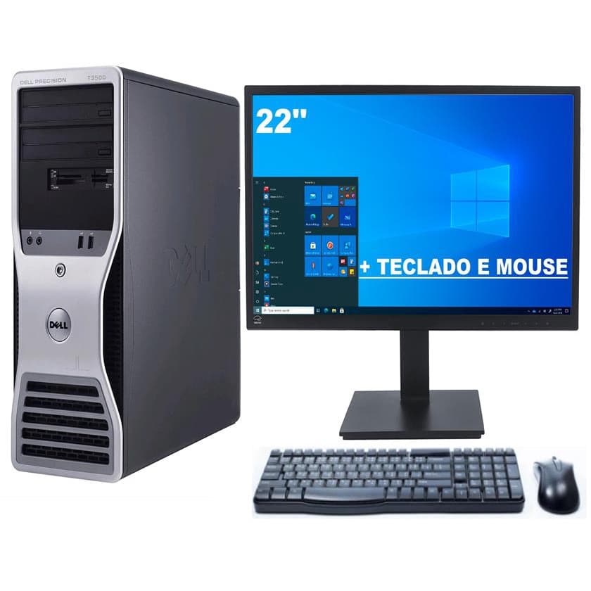 Workstation Dell T3500 w3565 8gb 240 Ssd Monitor 22 Seminovo