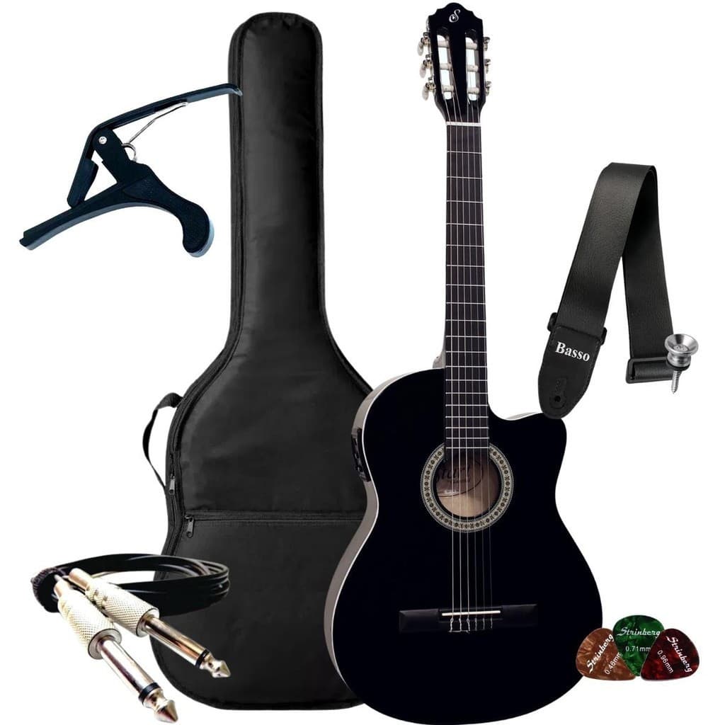 Kit violão elétrico Giannini Start NF14 Nylon com capa, correia e acessórios
