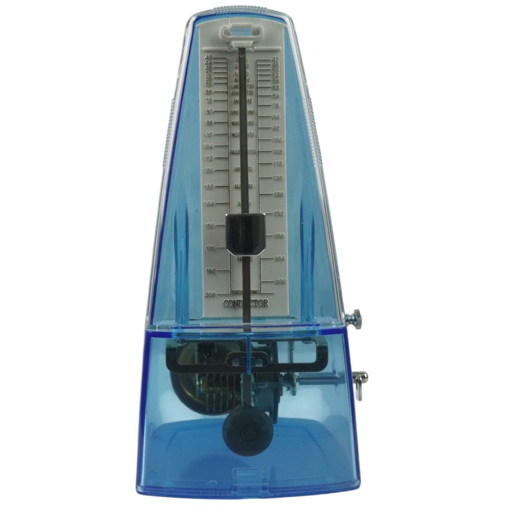 Metrônomo Mecânico de Corda JX7 com Sino Transparente Azul