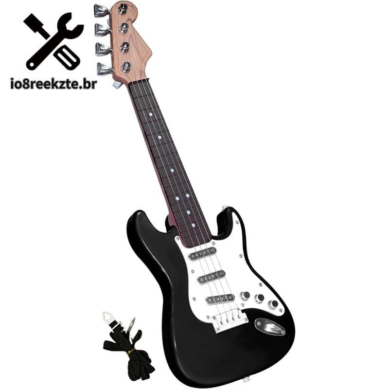 Brinquedo De Guitarra De 17 Polegadas Para Crianças , Instrumentos Musicais Elétrica De 4 Cordas Instrumento Eletrônico 