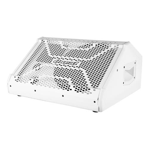 Caixa de som monitor ativo Oneal OPMV 410X branca, ângulo frontal, fundo branco
