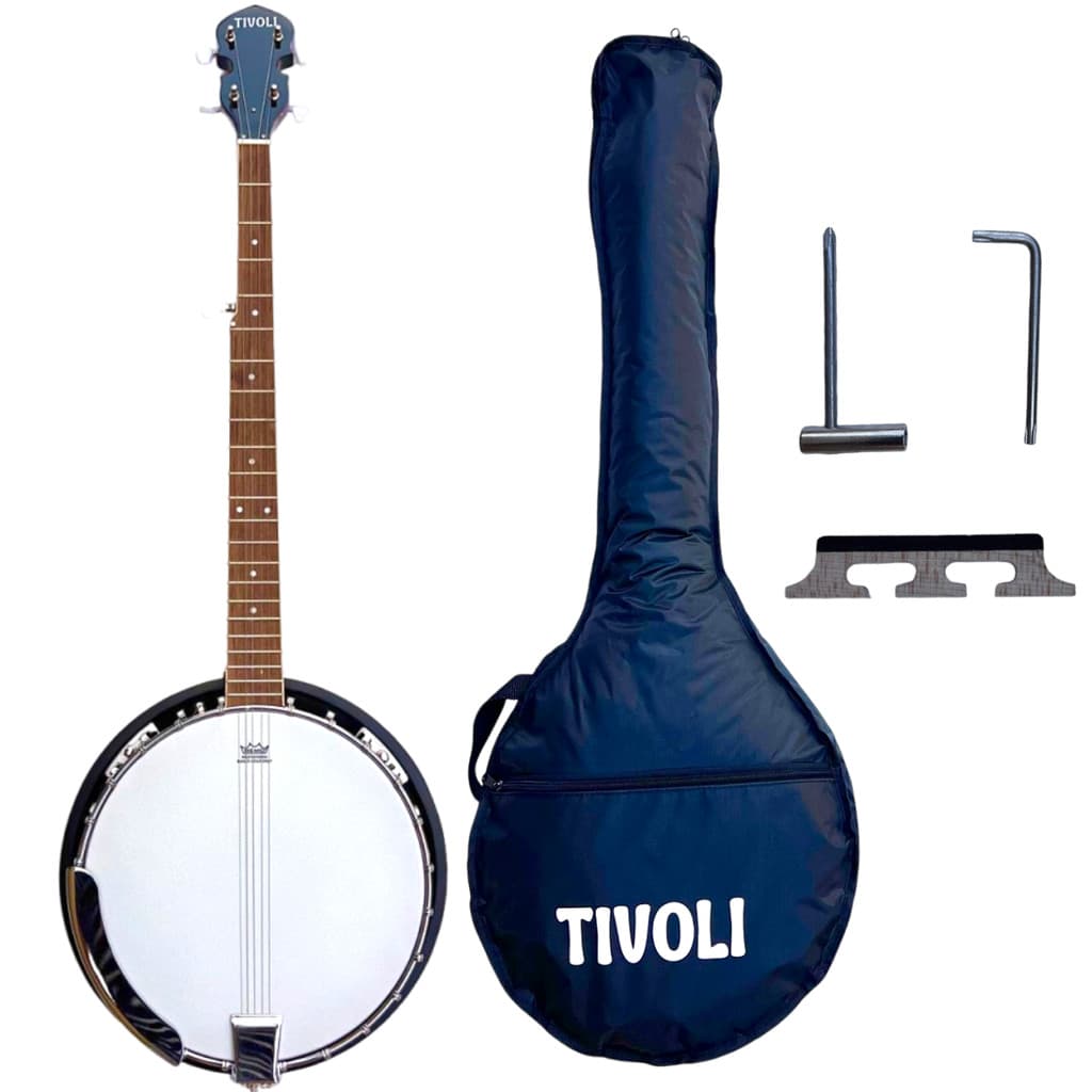 Banjo Tivoli - 5 Cordas Acústico Tivoli com Capa + Acessórios Iniciantes e Profissionais