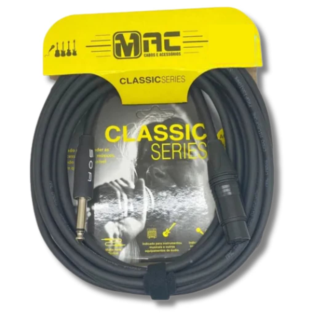 Cabo XLR + P10 Microfone e Áudio 4.57m Classic Series Mac Cabos