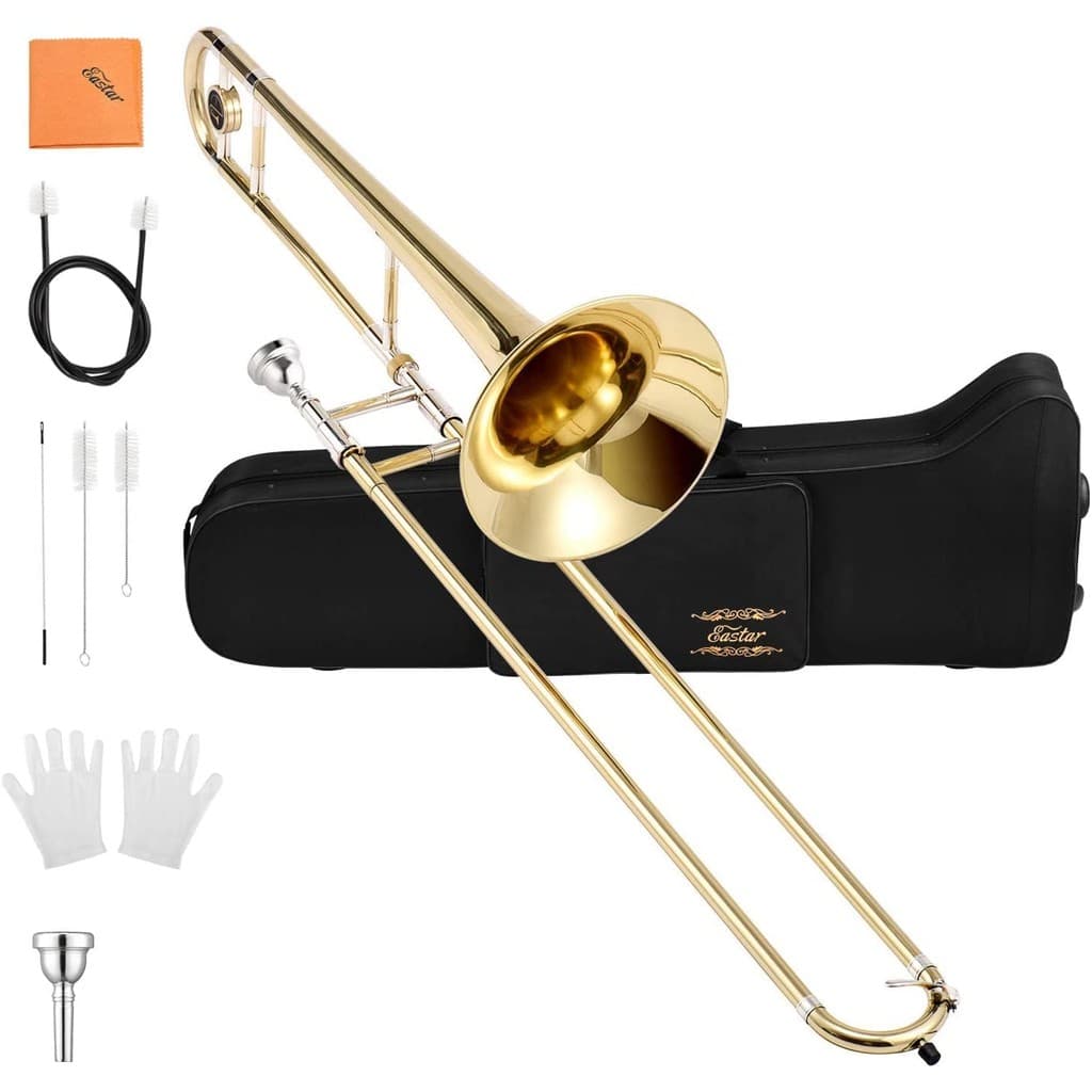 Eastar Trombone Tenor B Trombone Lacado Dourado com Estojo para Estudantes ETB-330 (Dourado) 【Direct from Japan】