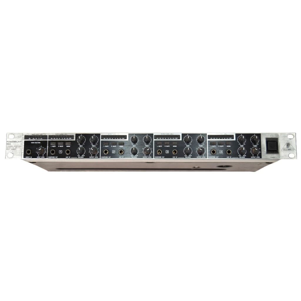 Pré-amplificador Behringer HA4600 Phono 110V, vista traseira com botões e entradas