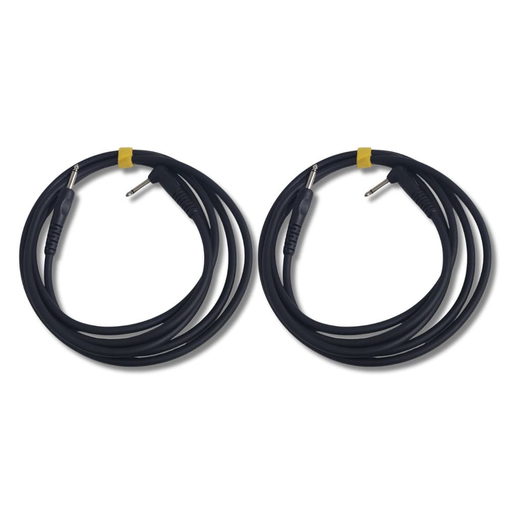 Kit 2 Cabos P10 e P10 90º pretos 3.05m