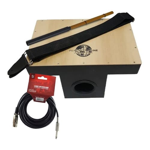 Kit de cajon eletroacústico com correia, vassourinha e cabo