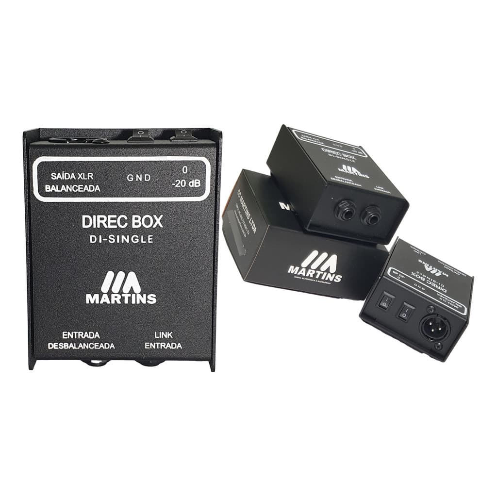 Imagem do Direct Box Martins Di-s Passivo 3 Peças - Gnd, 1 Canal em preto