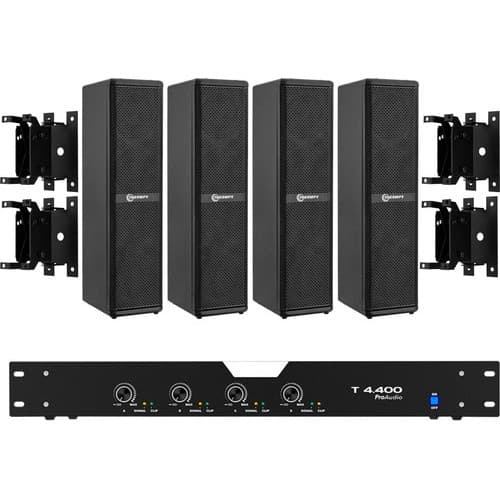 4 Caixas Line Array 4 T 400.4 Hf + Suporte + T4400