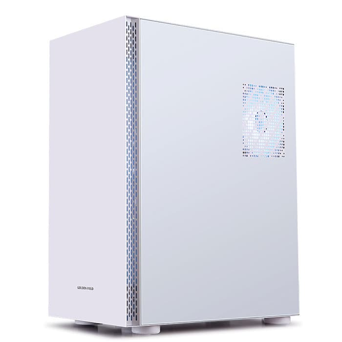 Gabinete Jinhetian Ling Shuang Pro Desktop 360 com Resfriamento a Água, Lado Completo Transparente, Gabinete ATX Branco 