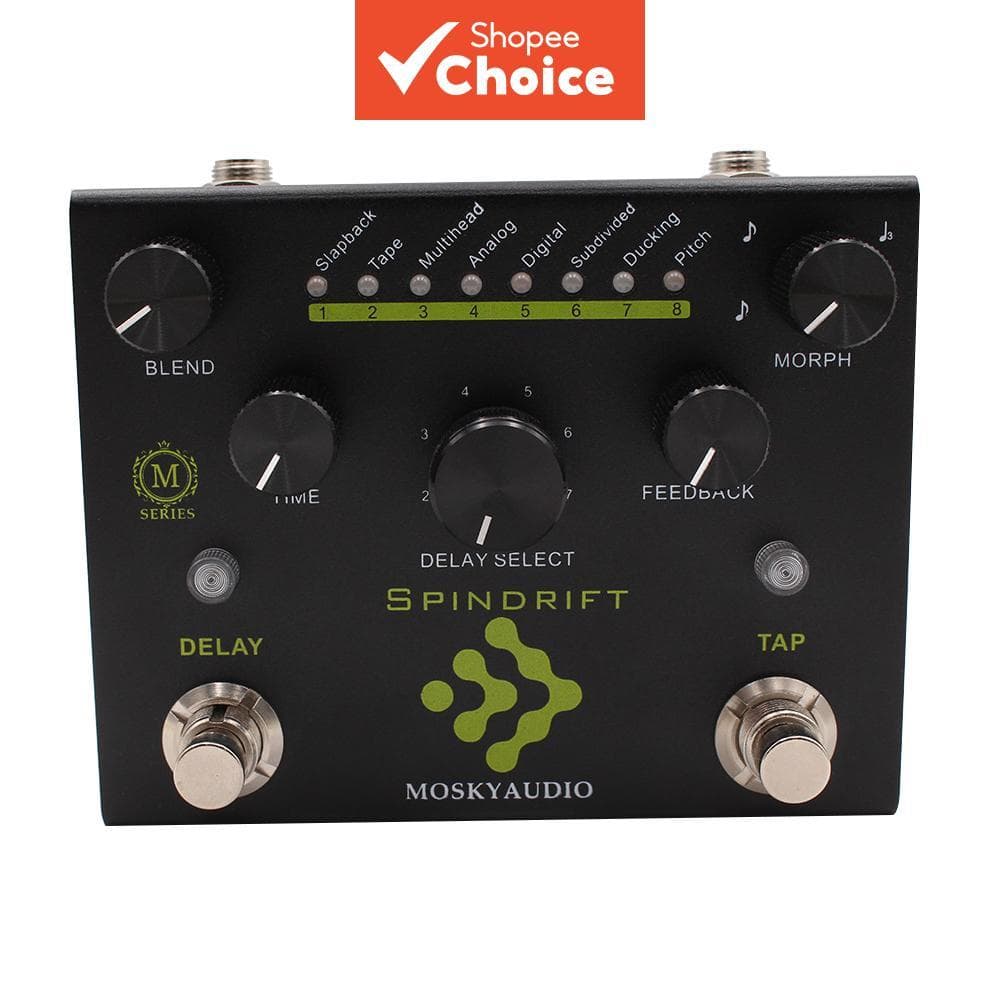  MOSKY Spindrift Pedal de Delay Digital para Guitarra com TAP Efeitos 8 Modos de Delay Acessórios para Instrumentos de