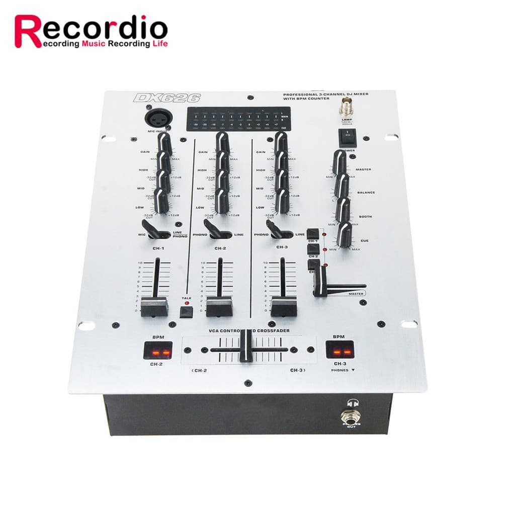 Mixer de Áudio Profissional de Quatro Canais para KTV, Palco e DJ, Mixer de Som de 4 Canais