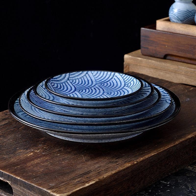 Prato raso doméstico de cerâmica japonesa Prato plano Prato de comida ocidental Prato de bife Prato de porcelana Prato d