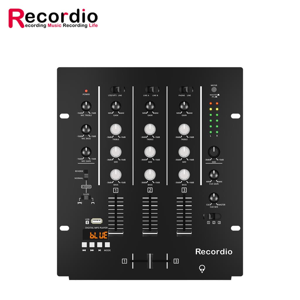 Mixer de DJ profissional de quatro canais GAX-DM4 para e-commerce, console de mixagem de som de DJ de quatro canais para