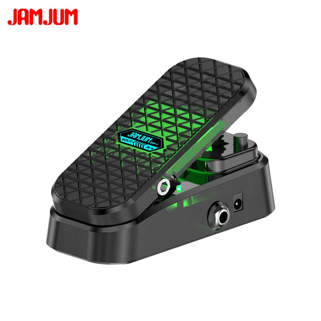 Pedal de volume JAMJUM Wah com slide silencioso, preto e verde, para efeitos de amplificador de guitarra