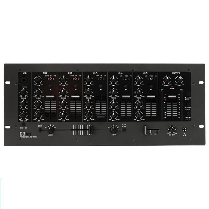 Mixer DJ Profissional de 5 Canais com Saída USB, EQ, Console de Mistura para Performance de Palco