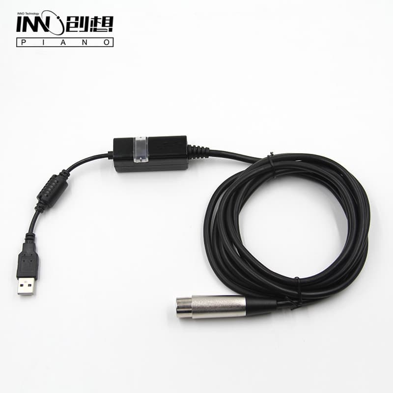 Cabo de Áudio USB para XLR Preto com Conectores de Microfone