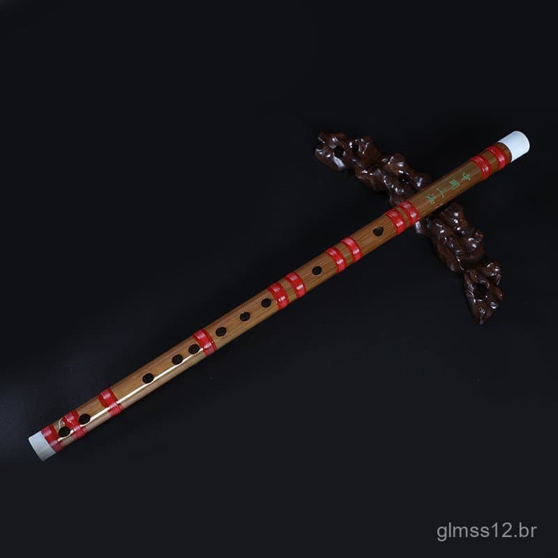 Flauta de Bambu de Xangai 877, Instrumento Musical Étnico Horizontal para Iniciantes, Flauta de Cordas Pintada de Ouro p