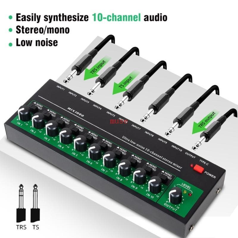 Consoles Mesa Som Misturadora Digital 10 Canais Para Mixer Alto-Falante