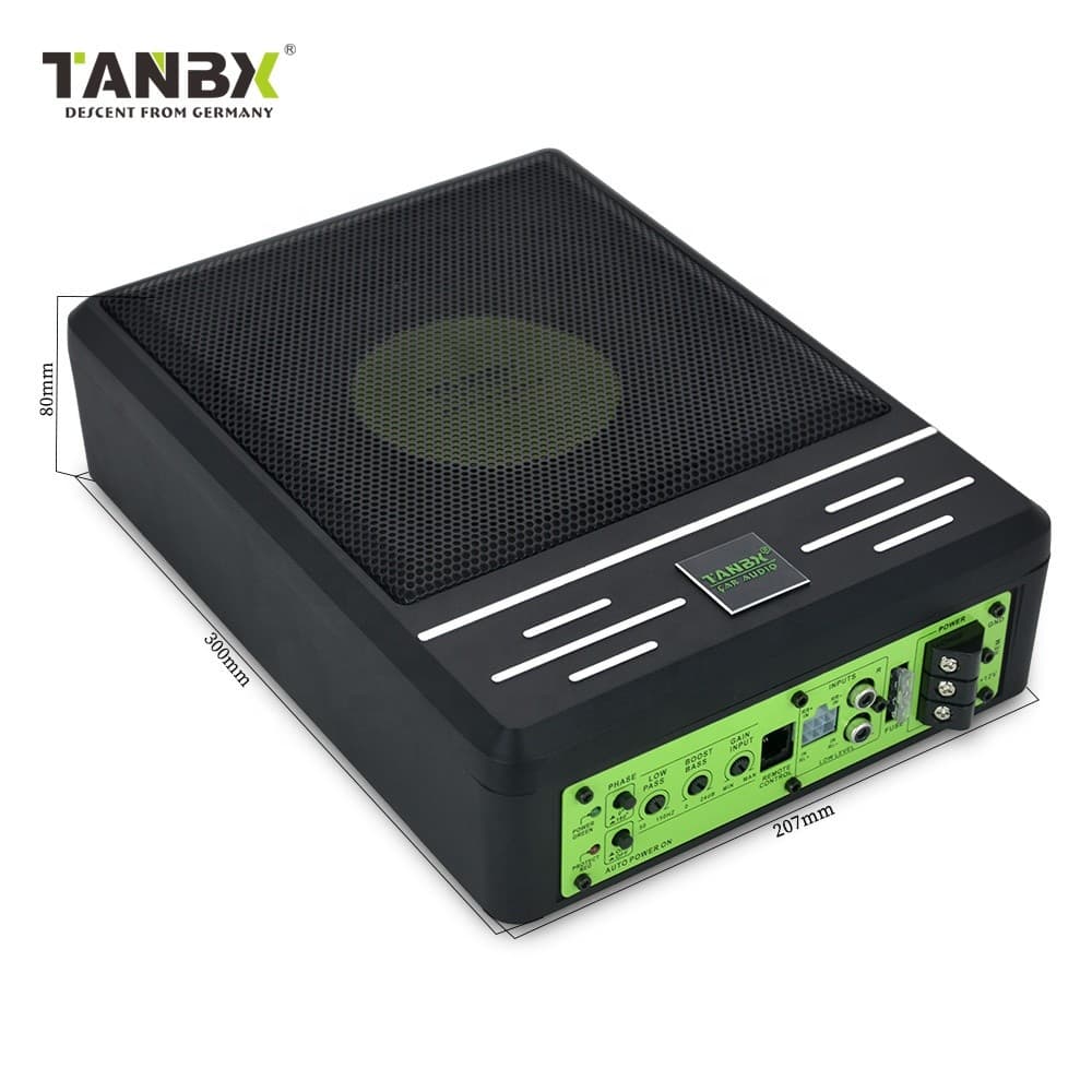 TANBX 8-Polegada carro de alta potência ativo ultra-fino subwoofer puro sistema de áudio do carro subwoofer ultra-fino a
