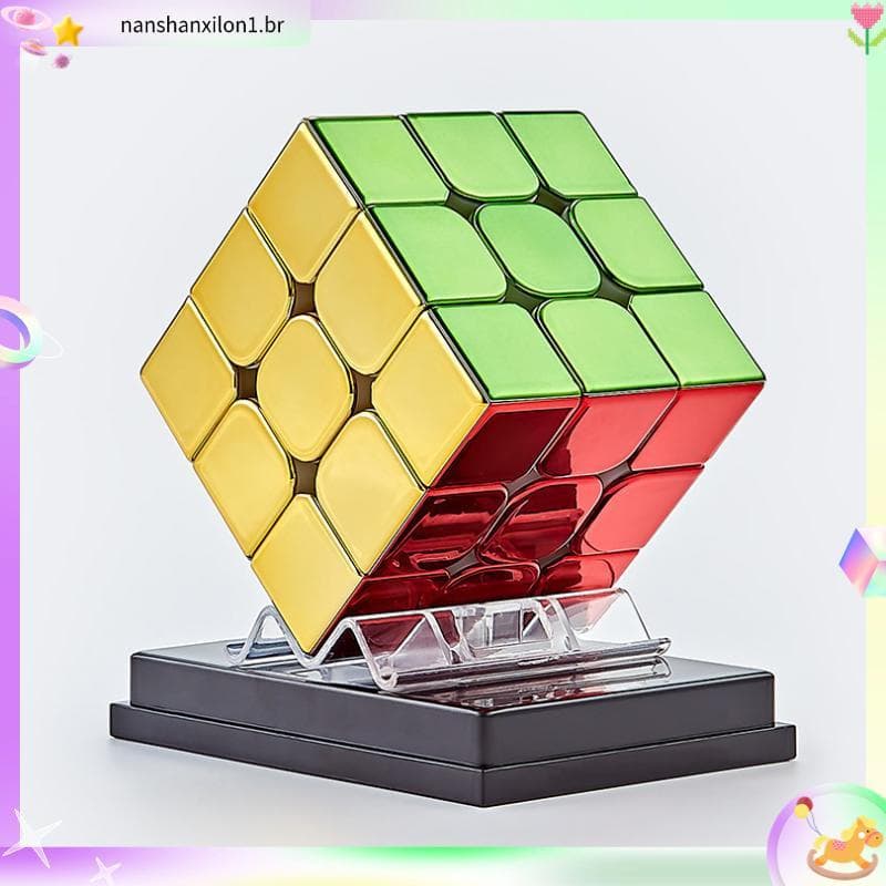 Cubo de velocidade 3x3, Redemoinho Boy Cubo Magnético Espelho de Rubik 3x3x3 Original Sem Adesivo Vivívido Cubo Brilhant