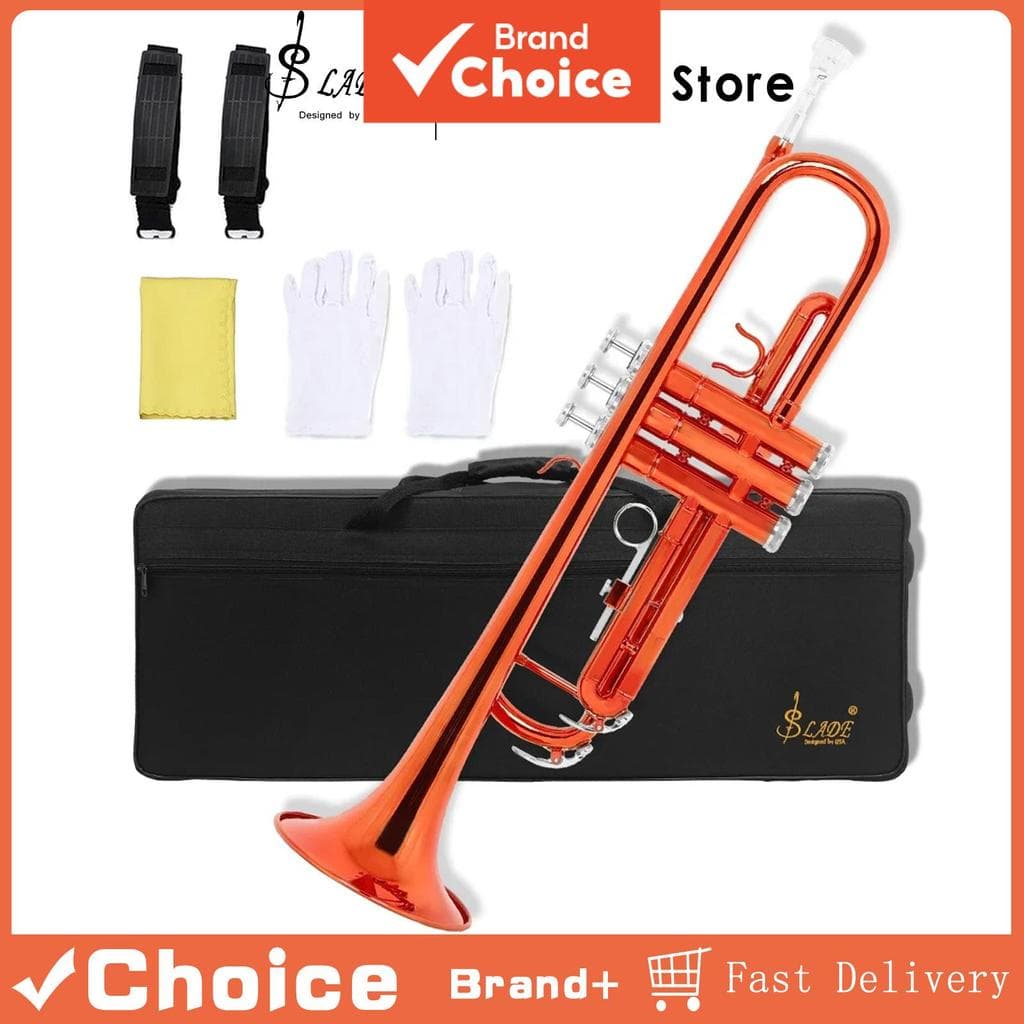  Trompete Slade Controle de afinação queda, instrumento musical de latão B, material à prova de ferrugem, trompete para