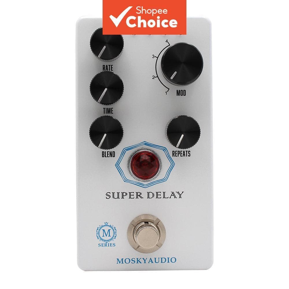  Pedal de Delay Mosky Super, Efeito de Delay Estilo Analógico com Opções de Modulação, Pedal de Delay para Guitarra