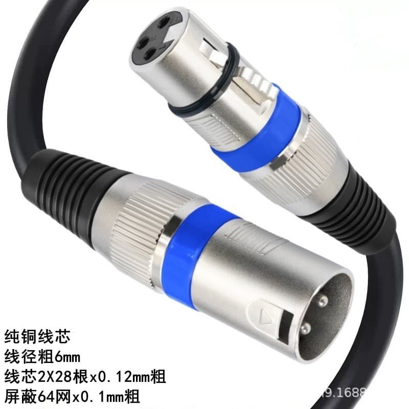 Cabo de áudio XLR macho-fêmea e macho-macho, cabo balanceado para mixers, amplificadores e microfones