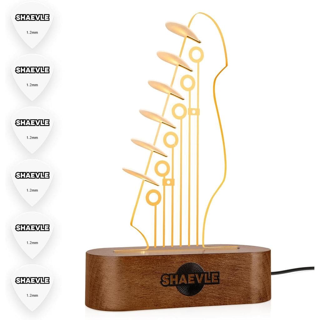 Suporte para Palhetas de Guitarra, Suporte Iluminado para Armazenamento de Palhetas com 6 Palhetas, Suporte de Exibição 