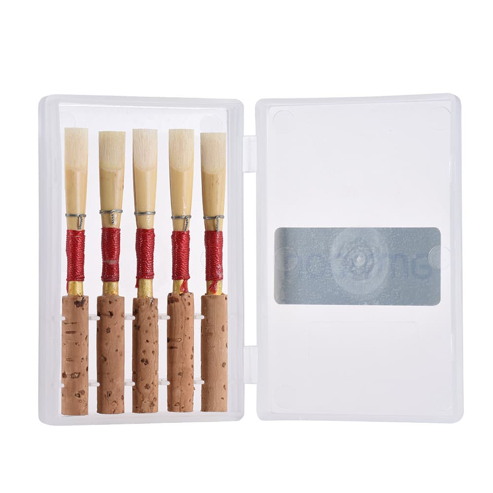 lightdot.br Genérico 5 PCS Palhetas Oboé Bb Clarinete com Estojo Plástico Tradicional para Iniciante e Jogador