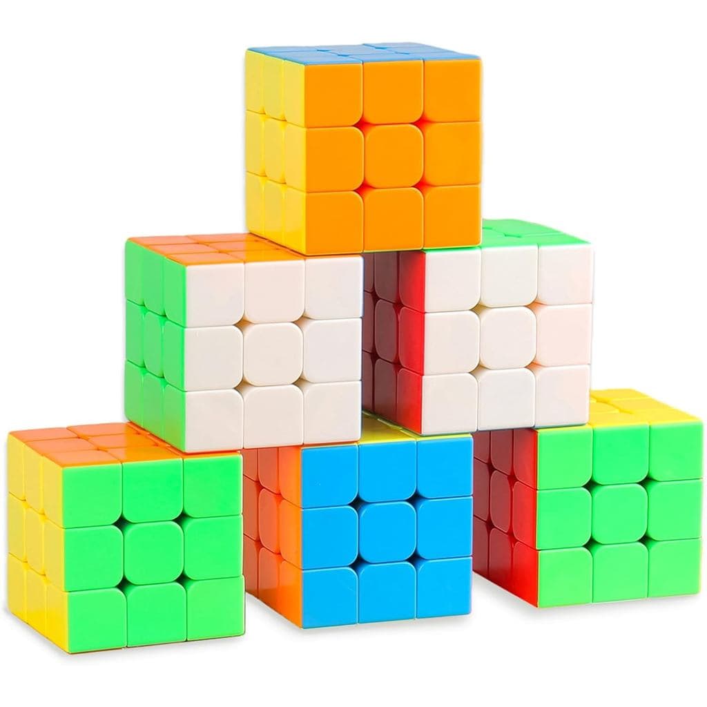Conjunto de 6 Cubos Mágicos de Velocidade, Cubo Sem Adesivos, Cubo de Velocidade Profissional 3X3X3 de Giro Fácil e Suav