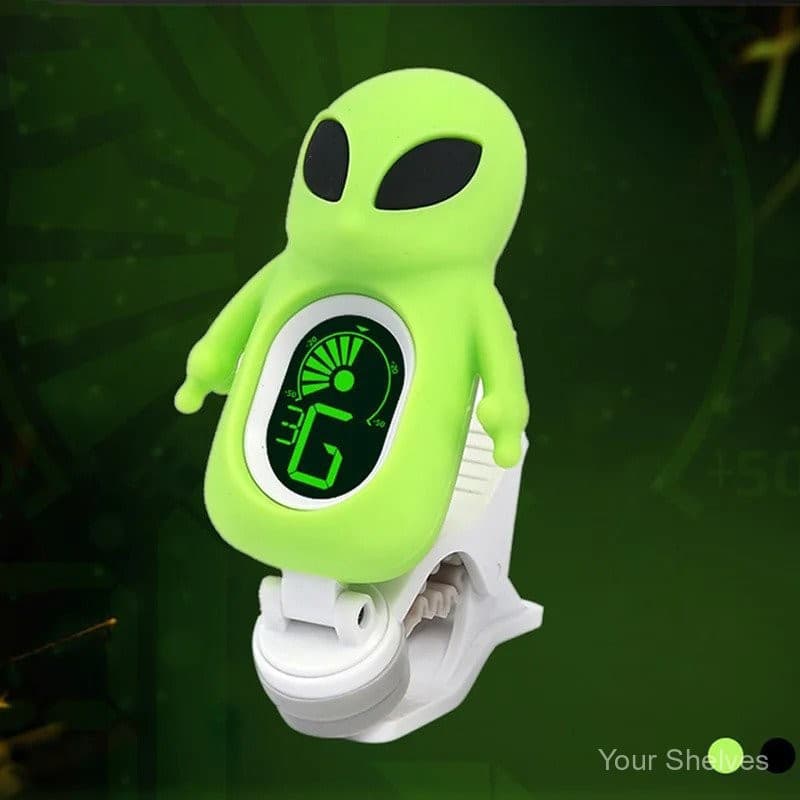 Afinador de guitarra alienígena SWIFF verde neon com visor digital