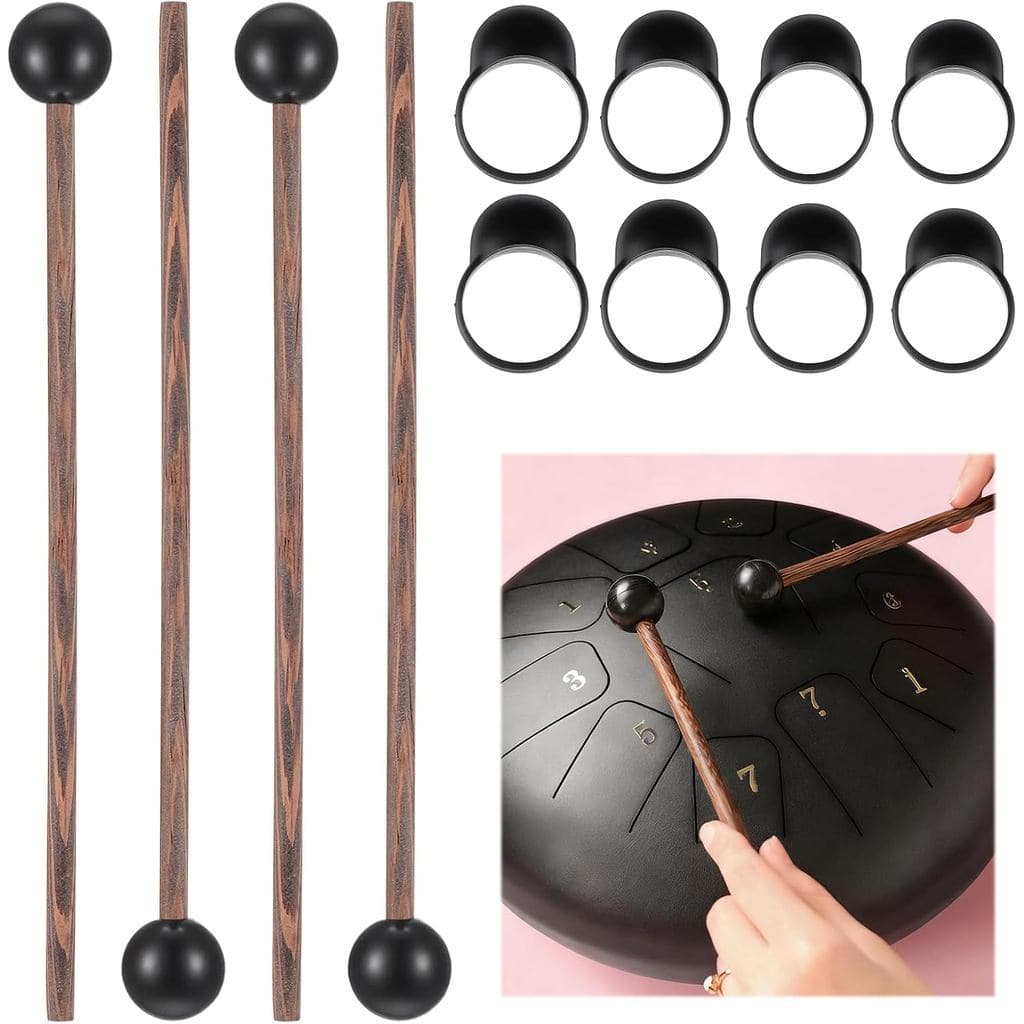 4 Peças de Baquetas para Tambor, Baquetas de Aço para Tambor de Língua, Baquetas de Xilofone de 8 Polegadas, Baquetas de