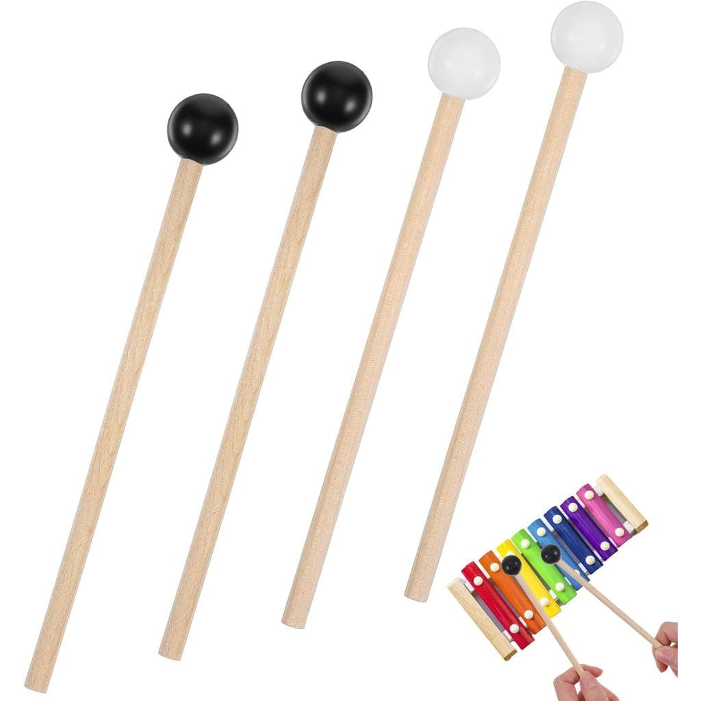 Ouligay 4 Peças de Baquetas para Xilofone, Baquetas para Tambor de Língua, Baquetas para Glockenspiel, Baquetas de Silic