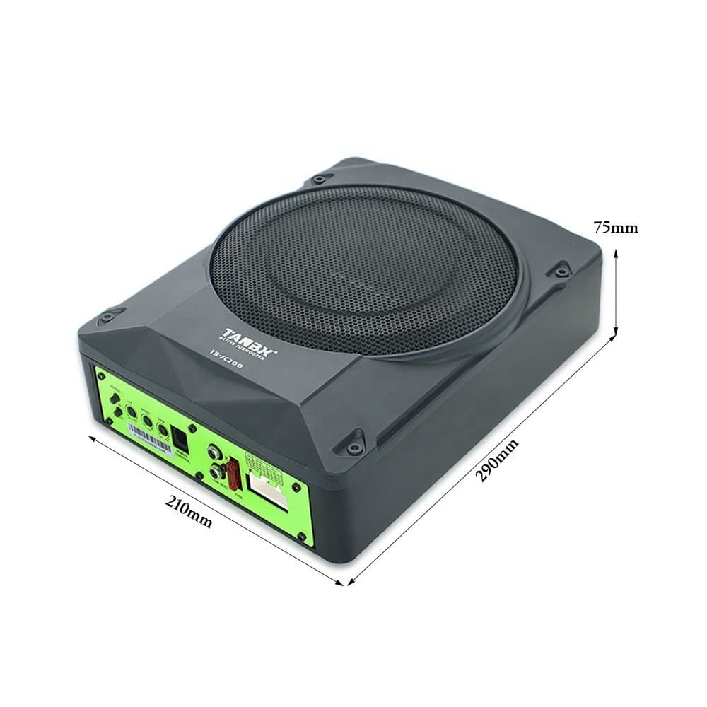 Design inovador TANBX Subwoofer de carro de plástico de 8 polegadas sob o assento TB-SC200 300-1200W 20Hz-500Hz