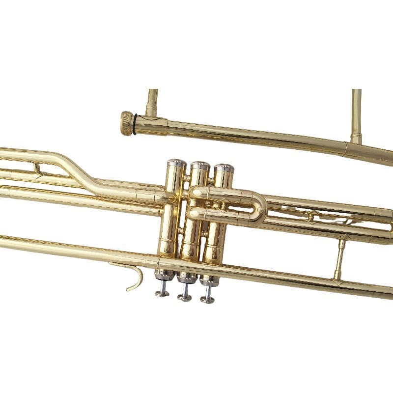 Trompete em Si bemol Haimailun, Trompete Laqueado Dourado, Instrumento Profissional para Banda, para Iniciantes e Uso em