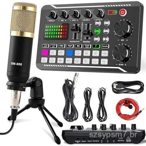 Mixer de Áudio Profissional, Placa de Som ao Vivo SINWE e Interface de Áudio com Efeitos de Mixer DJ e Troca de Voz, Equ