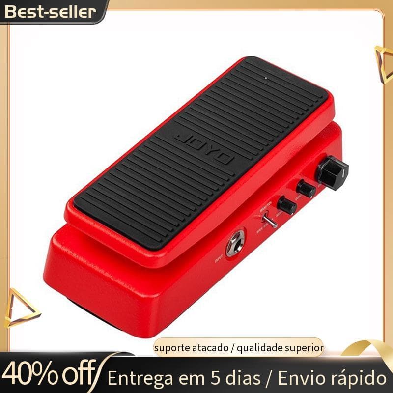 Pedal de efeito Wah-II vermelho com controle de volume ativo para guitarra elétrica