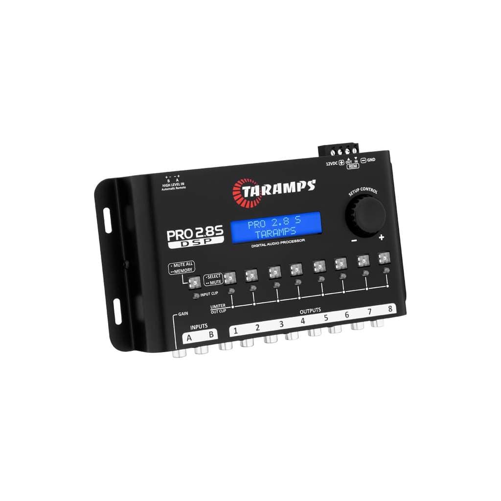 Processador de áudio digital Taramps PRO 2.8 S preto com display digital e interface numerada