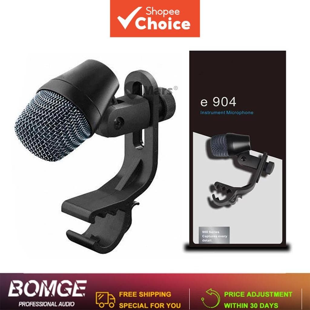Microfone de Instrumento Musical Bateria Tom e904 com Clipe Preto