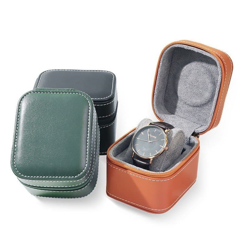 Caixa de relógio de couro do plutônio caixa de relógio masculino High-End sentimento único relógio caixa de embalagem zí