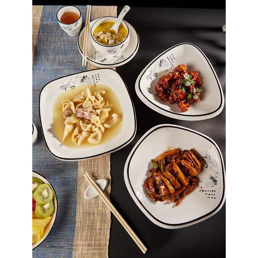 Shanshui Prato de restaurante Prato de cerâmica Prato de peixe doméstico Prato frio Prato quente Prato criativo Prato Ir