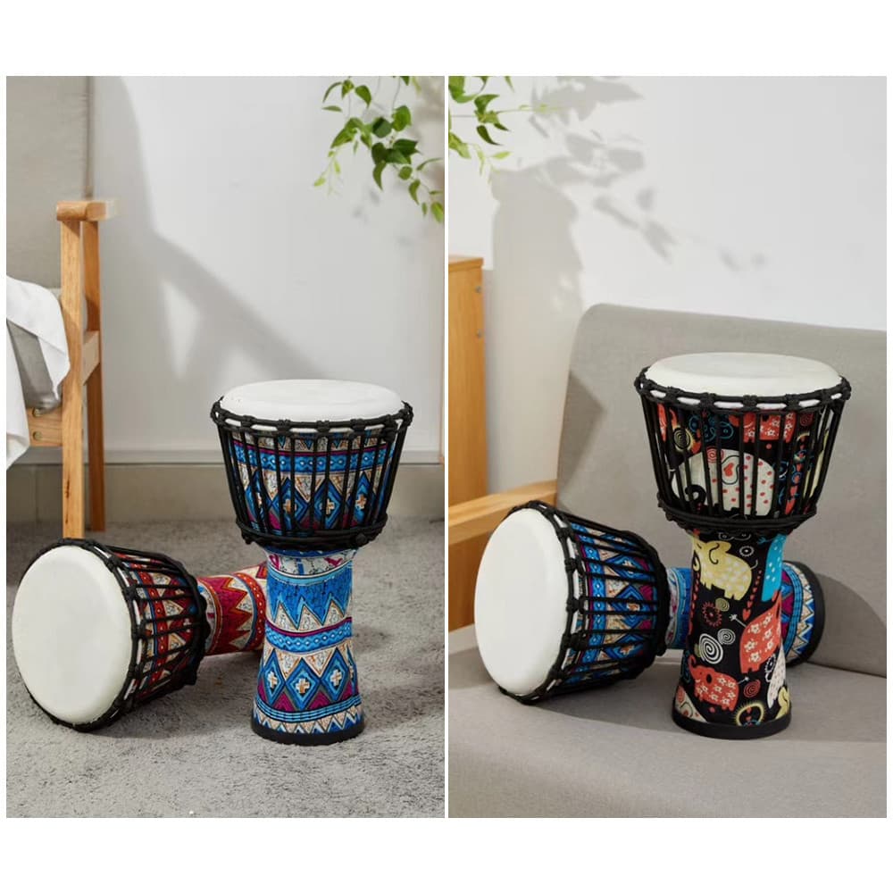 Doplay-BR 8 Polegada Tambor Africano Portátil Djembe Mão com Padrões de Arte Coloridos