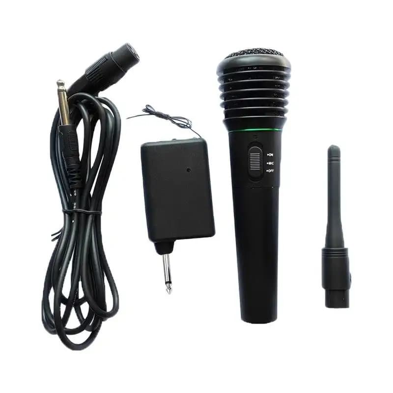 Microfone com Fio 2 em 1, Mini Receptor Portátil, Plug and Play, Conjunto de Microfone Sem Fio para Casa, KTV, Reuniões,