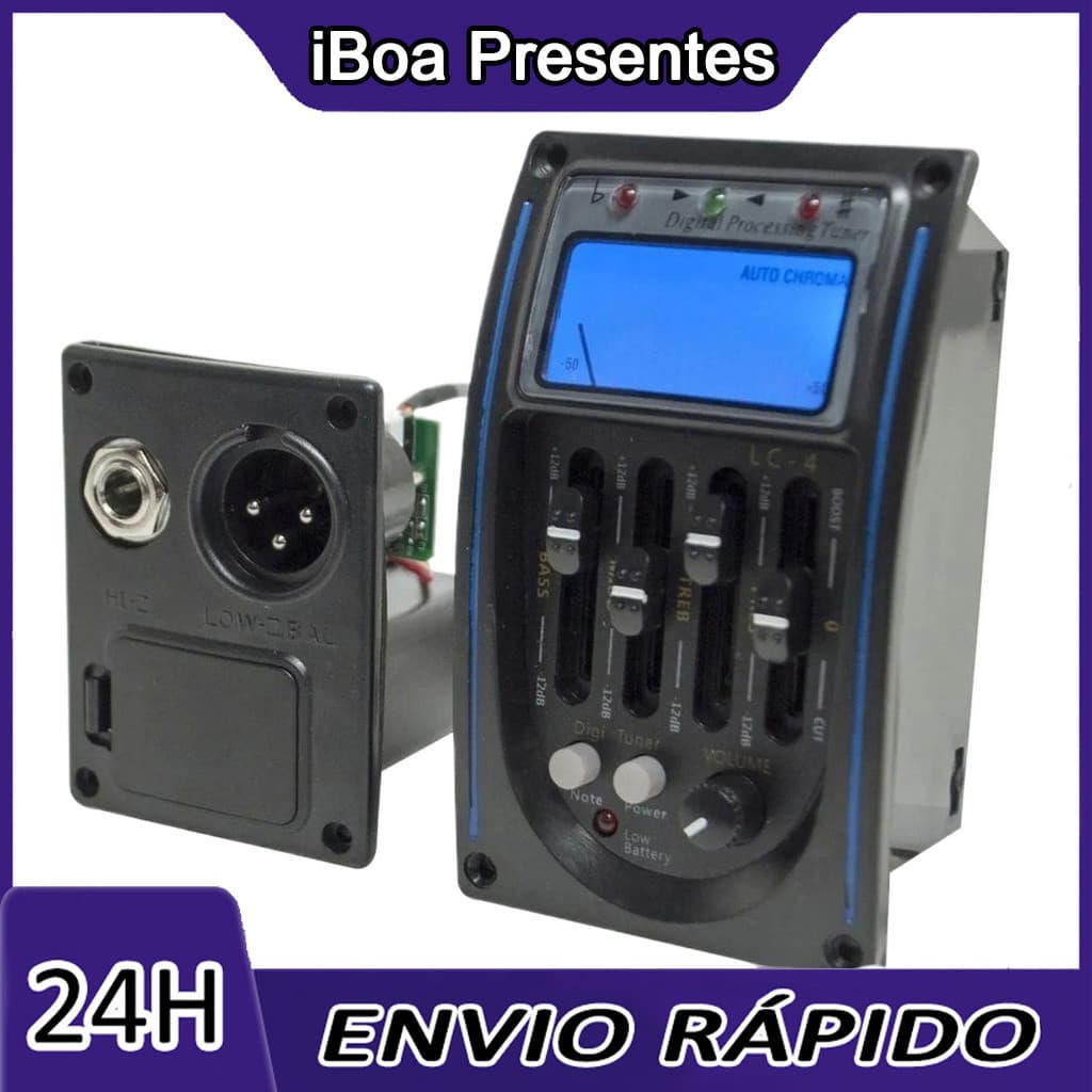 Captador Lc5 Pre Amp Equalizador para Violão com Afinador, iBoa Presentes, envio rápido.